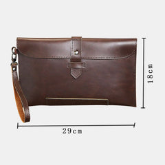 Men's Retro Faux Leather Phone Clutch for 6.7" Devices