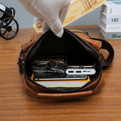 Men's PU Leather Anti-theft Multi-pocket Crossbody Messenger Bag