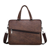 Men's Vintage PU Leather Anti-Theft Business Messenger Crossbody Shoulder Bag