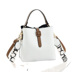 Women's Wide Strap Bags Bucket Large Capacity Single Shoulder Messenger Handbags