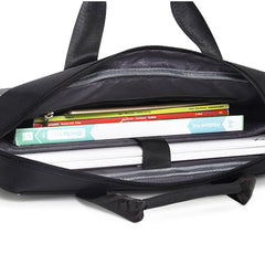 Men's Oxford Cloth Casual Briefcase, Convertible Strap, 16" Laptop Bag, Large Capacity