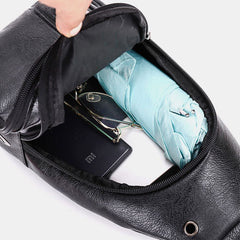 Men's Multi-pocket Crossbody Sling Bag with Earphone Hole
