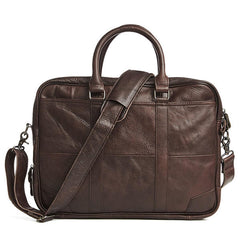 Genuine Leather Laptop Briefcase Crossbody for Business