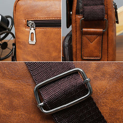Men's PU Leather Anti-theft Multi-pocket Crossbody Messenger Bag