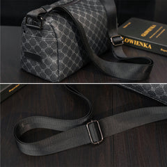 Men's Vintage Faux Leather Crossbody Bag - Large Capacity, Multifunction Shoulder Bag