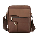 Men's Vintage Leather Crossbody Bag - Large Capacity, Fits 6.5" Phone, Casual Shoulder Messenger Bag