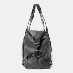 Men's PU Leather Large Capacity 14" Laptop Handbag, Casual Travel Multi-pocket Crossbody Shoulder Bag