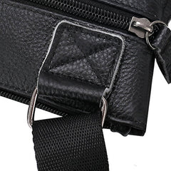 Men's Waterproof Leather Crossbody Bag - Large Capacity, Wear-Resistant