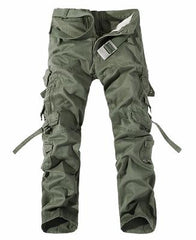 Men Cargo Pants Army Big Pockets Decoration Mens Casual Trousers Wash Male Autumn Army