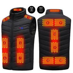 Heated Vest 13 Heating Areas Oversized Women Men Winter Vest Self Heating Vest Usb Electric Thermal Vest Jacket Outdoor Veste