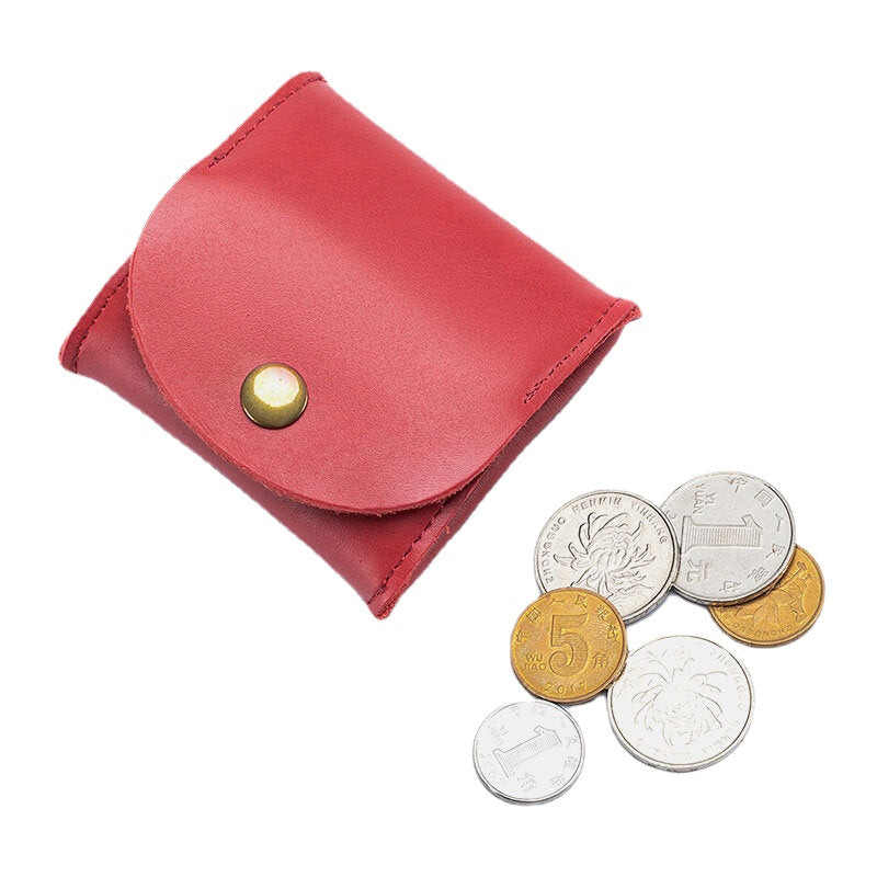 Unisex Genuine Leather Casual Mini Coin Earphone Storage Bag Wallet Coin Bag