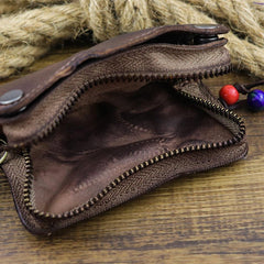 Men Genuine Leather Buckle Side Pull Pocket Key Bag Wallet