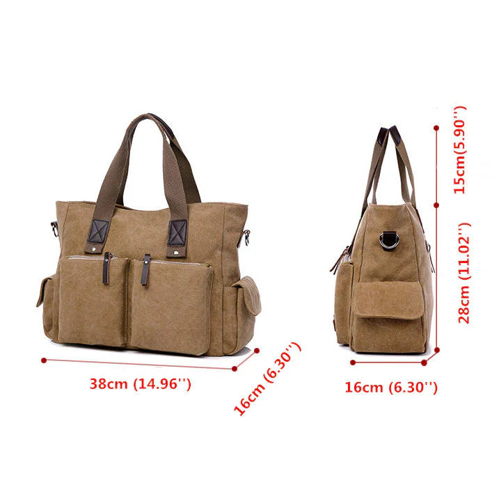 Men's Large Capacity Canvas Crossbody Bag for Outdoor Travel