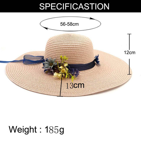 Women With String Foldable Flower Sunscreen Bucket Straw Hat Outdoor Casual Travel Beach Floppy Hat