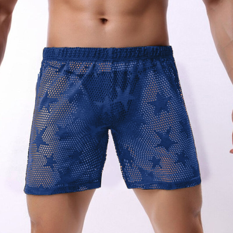 Men's Mesh Short Comfy Transparent Underpants Underwear Home Lounge-wear