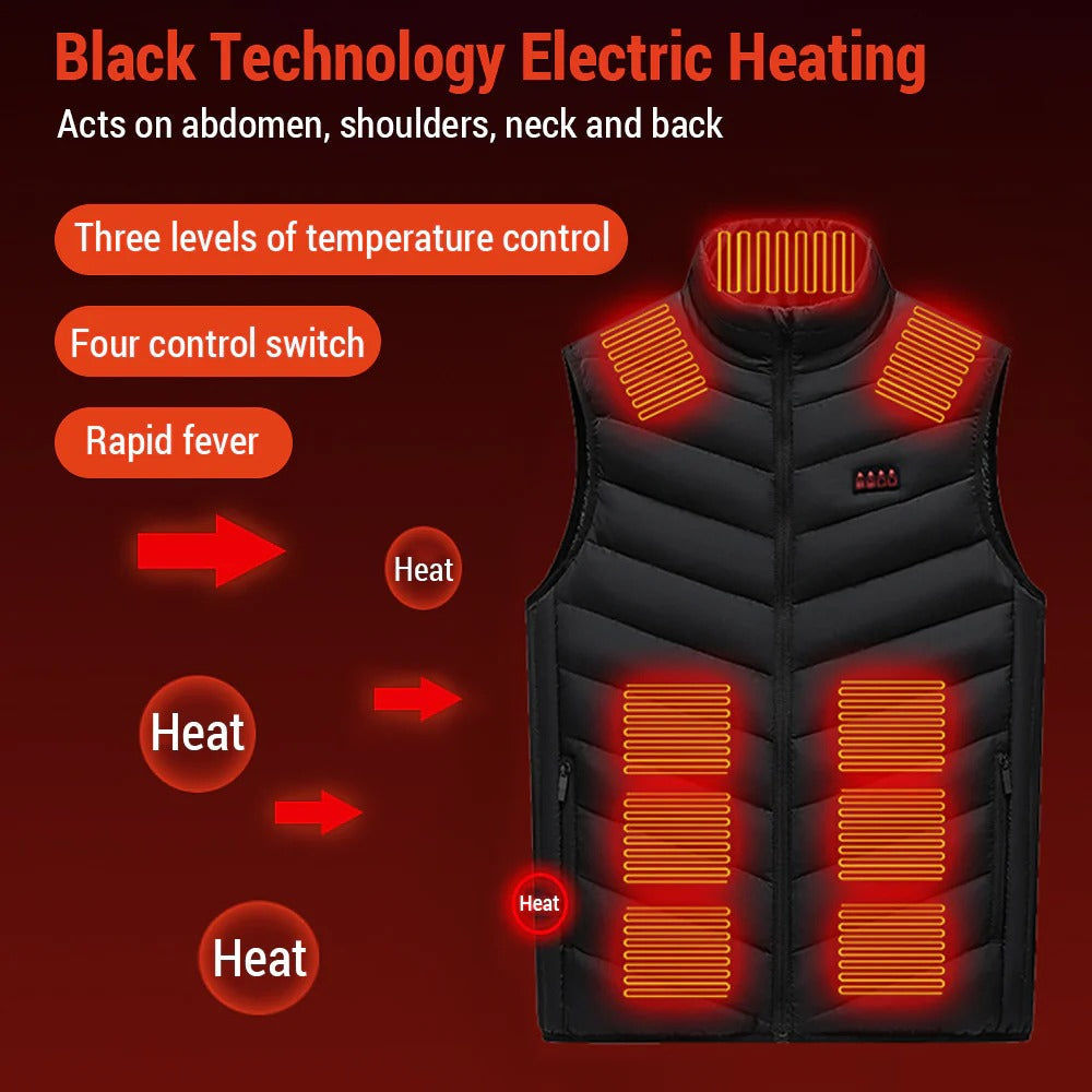 Heated Vest 13 Heating Areas Oversized Women Men Winter Vest Self Heating Vest Usb Electric Thermal Vest Jacket Outdoor Veste
