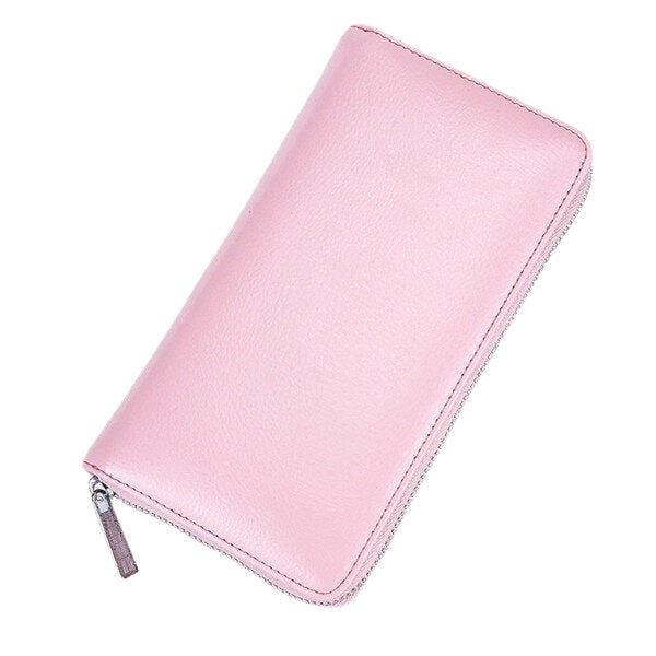 RFID Antimagnetic Genuine Leather 36 Card Slots Card Holder Long Wallet Purse For Women Men