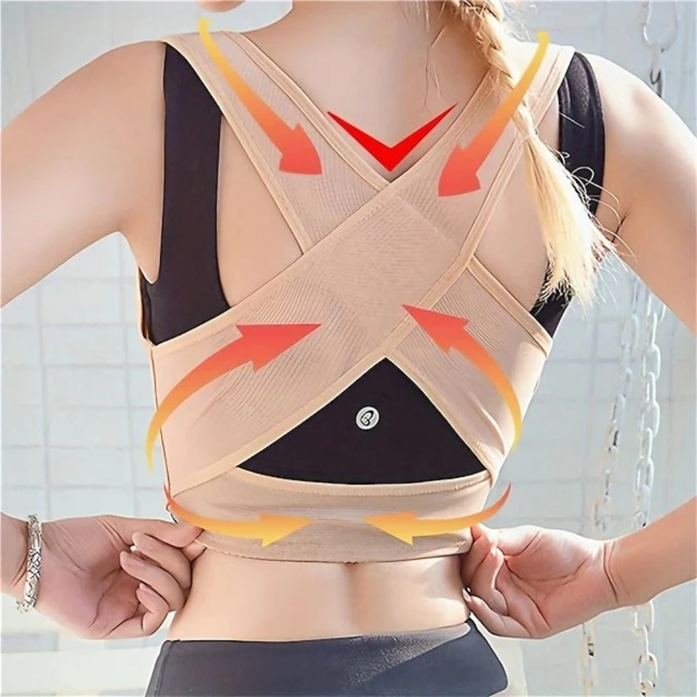 Women's Posture Corrector Back Support Belt - Adjustable Shoulder Brace for Chest Lift and X-Shaped Hunchback Correction - Straighten Your Spine and Improve Your Health