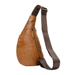 Men Genuine Leather Casual Chest Bags Anti-theft Retro 6.3 Inch Phone Bag Cowhide Crossbody