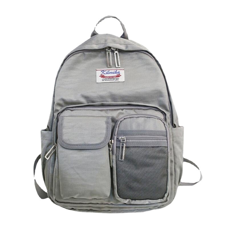 Women Solid Backpack Casual Large Capacity Multi-Pocket School Bag Backpack