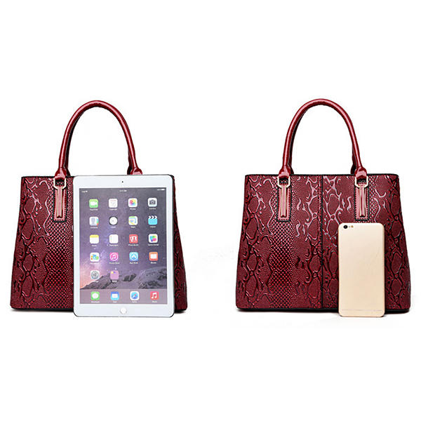 Women Faux Patent Leather Elegant Handbag Shoulder Bag Crossbody