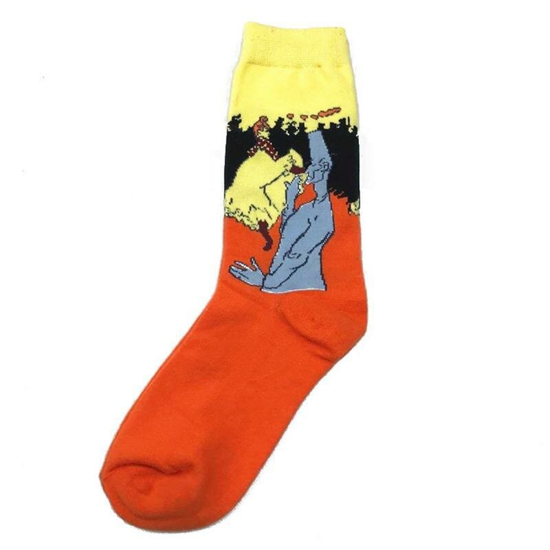 Unisex Mona Lisa Oil Painting Cotton Tube Socks