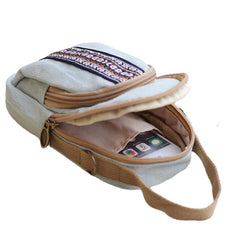 women canvas leisure crossbody bag print double layer phone bag