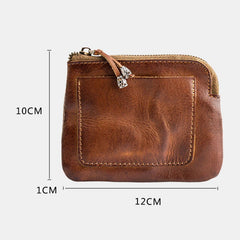 Men Ultra-thin First Layer Cowhide Wallets Retro Mini Driver License Card Case Coin Purse