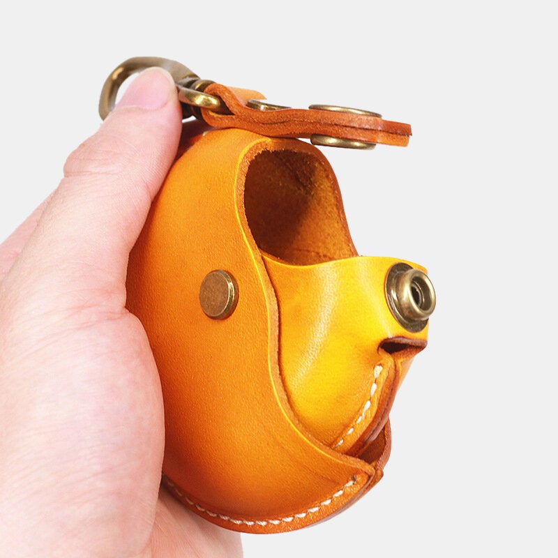 Unisex Genuine Leather Round Shape Creative Casual Coin Bag Storage Wallet