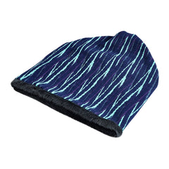 Unisex Plus Velvet Thickness Keep Warm Riding Outdoot Stripe Pattern Multi-purpose Scarf Headgear Beanie