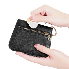 Women Trifold Short Zipper Coin Purse RFID Anti-magnetic Wallet Multi-card Slot Card Holder