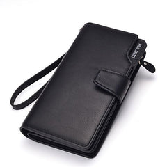 Men Leather Business Long Wallet Credit Card Organizer with 21 Slots Phone Bag