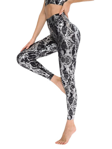Fashion Athleisure Yoga Print Stretchy Female Pants