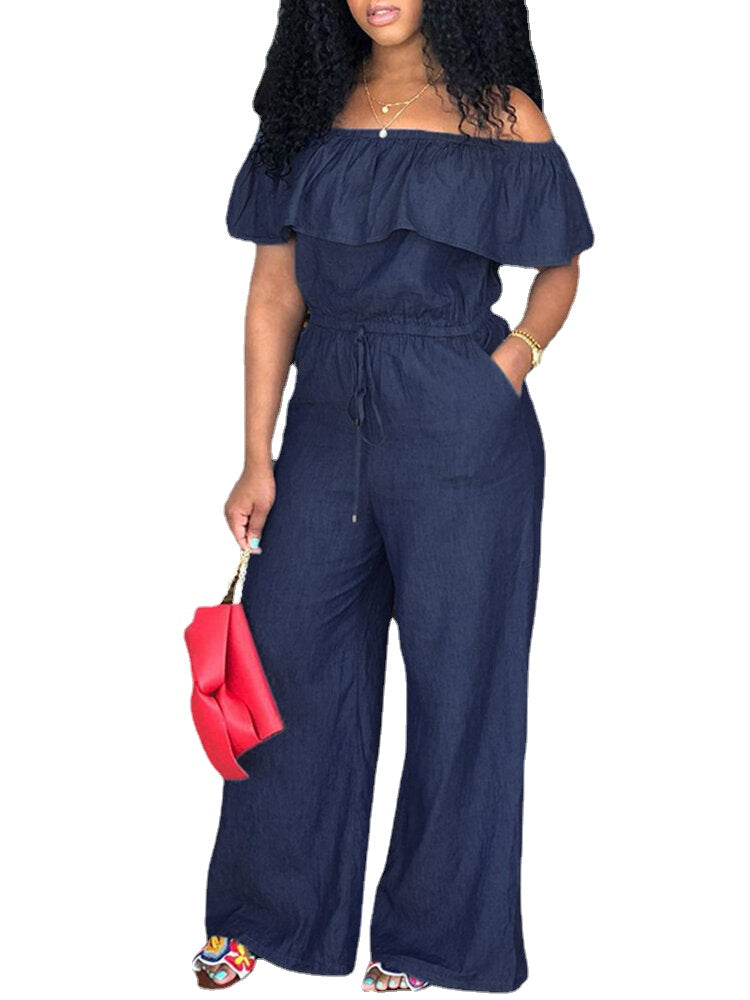 Pleating Casual Solid Ankle Length Jumpsuits For Women