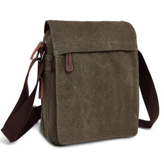 Unisex Canvas Crossbody Bag with Multi Pockets - Spacious Shoulder Bag