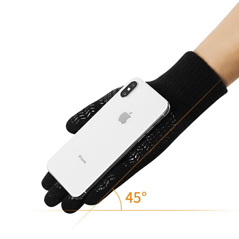 Winter Men's Cycling Knitted Gloves Touch Screen Thicken Wool Mitten Outdoors Anti-slip Warmer Gloves