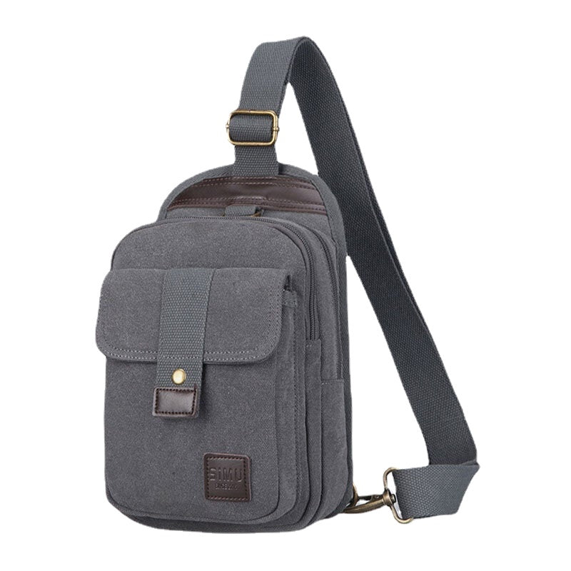 Men Vinatge Anti-theft Canvas Chest Bag Shoulder Crossbody