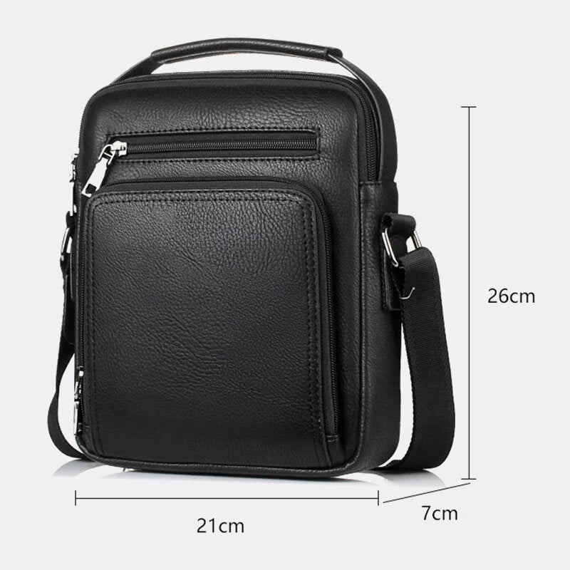 Men's PU Leather Multi-pocket Crossbody Bag - Large Capacity Teacher Bag