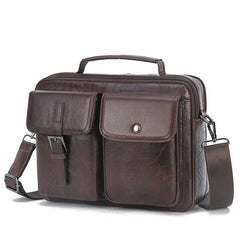 Men's Large Capacity Genuine Leather Crossbody Handbag