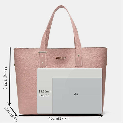 Women 2 PCS 15.6 Inch Laptop Large Capacity Multi-pocket Shoulder Handbag Tote