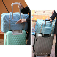 Women Nylon Little Flowers Travel Bag Floral Duffel Bag Luggage Bag Handbag