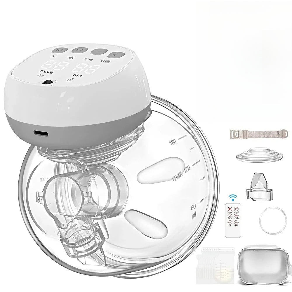 Silent Electric Wearable Breast Pump - 1200mAh USB Rechargeable, Painless Automatic Milk Extractor