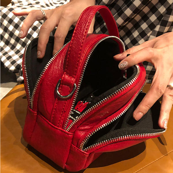 Women Faux Leather Mini Phone Bag Multi-Slot Retro Crossbody