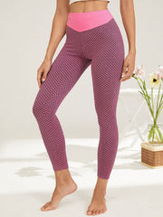 Plaid Casual High Waist Butt Lift Workout Sport Leggings For Women