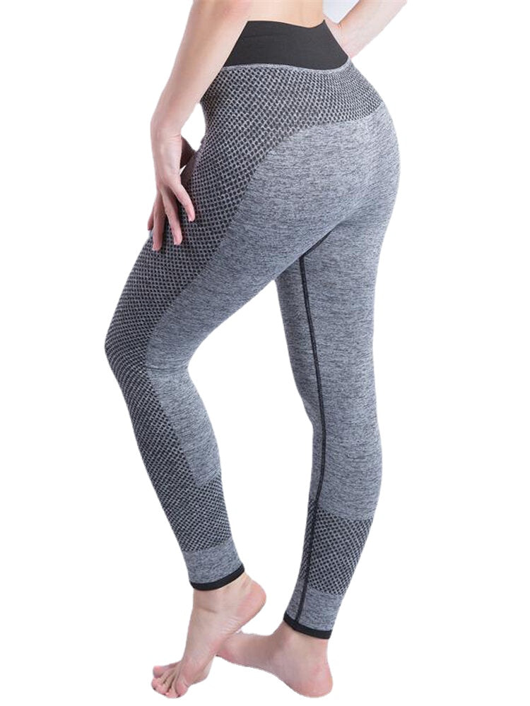 Casual Women High Waist Patchwork Yoga Running Leggings