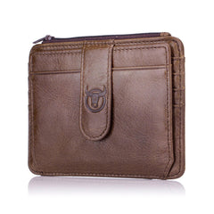 RFID Antimagnetic Bullcaptain Wallet Men Genuine Leather Retro 10 Card Slots Card Holder Coin Bag