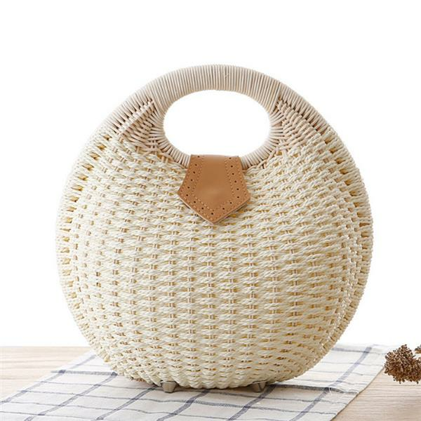 Women Tote Handbag Summer Beach Bag Straw Bag Rattan Bag Handbag