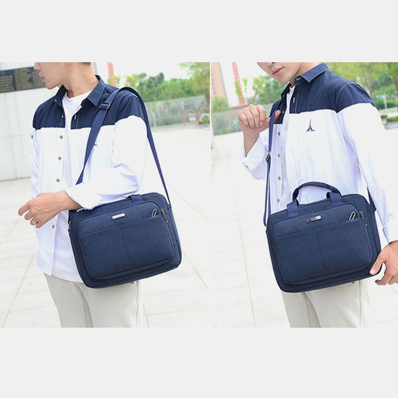 Men Large Capacity Oxfords Waterproof Handbag Shoulder Bag Crossbody Bag