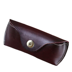 Men Genuine Leather Retro Easy Carry Sunglasses Eyeglasses Storage Bag Waist