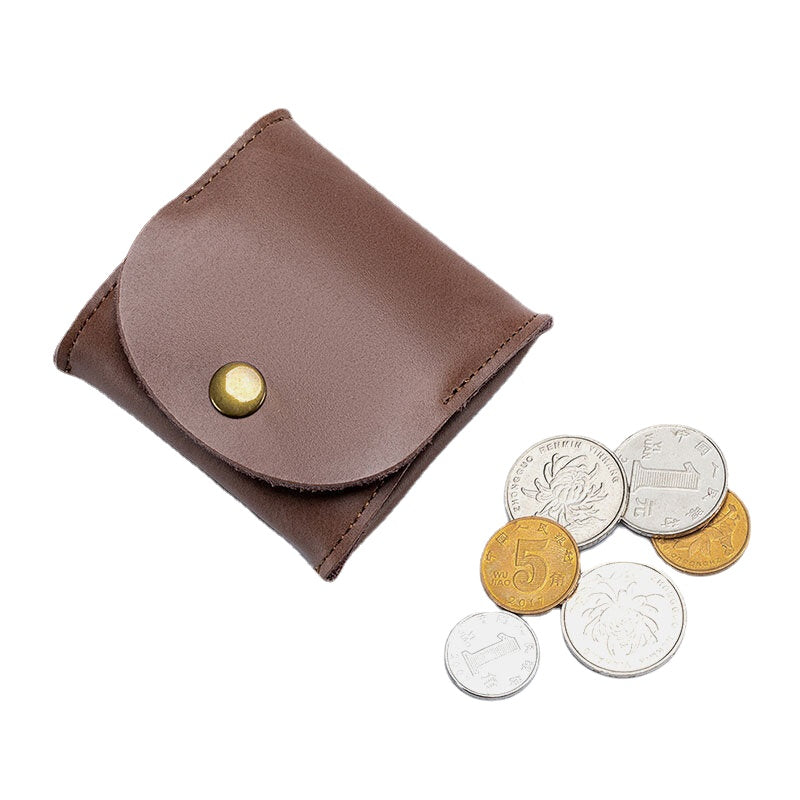 Unisex Genuine Leather Casual Mini Coin Earphone Storage Bag Wallet Coin Bag